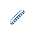 Comb Line Blue Icon On White Background. Red Flat Style Vector Illustration Royalty Free Stock Photo