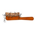 Comb with lock of curly hair strands