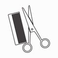 comb and scissor. Vector illustration decorative design Royalty Free Stock Photo