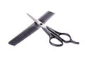 Comb and Scissors. Set Barber. Isolated Royalty Free Stock Photo