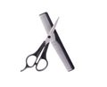 Comb and Scissors. Set Barber. Isolated Royalty Free Stock Photo