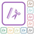 Comb and scissors simple icons Royalty Free Stock Photo