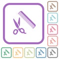 Comb and scissors simple icons Royalty Free Stock Photo