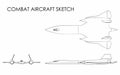 Combat Aircraft outline like a brushstrokes