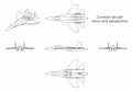 Combat aircraft. Outline only.