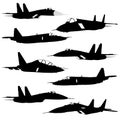 Combat aircraft silhouettes