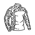 Combat Army Shirt Icon. Doodle Hand Drawn or Outline Icon Style