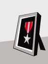 Combat award. Military medal. Bronze star Remember the hero. Royalty Free Stock Photo