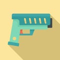 Combat blaster icon, flat style