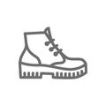 Combat boots vector line icon