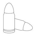 Combat bullets and cartridges of criminals. Outfit for robbery. Prison single icon in outline style vector symbol stock
