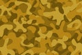 Combat camouflage yellow pattern, military background, vector illustration Royalty Free Stock Photo