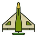 Combat Drone vector colored icon - Kamikaze Military Drone sign