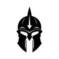 Combat helmet icon. Black spartan helmet icon. Roman helmet