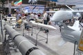 Combat missiles. Exposition of Ukrainian-made combat missiles for various purposes at the international exhibition ARMS AND