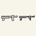 Combat shotgun line and glyph icon. Weapon vector illustration isolated on white. Firearm outline style design, designed Royalty Free Stock Photo