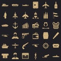 Combat target icons set, simple style Royalty Free Stock Photo