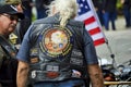 Combat Veteran Wears Leather Vest with Patches