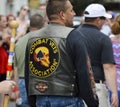 Combat Veteran Wears Leather Vest with Patches