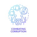 Combating corruption blue gradient concept icon