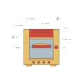 Combi oven steamer line icon.