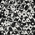 A combination of black and white triangles, circles, and lines Royalty Free Stock Photo