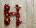 Combination of Christmas balls and garlands