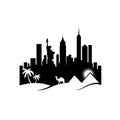 city skyline of the desert logo design west east culture vector illustrations Royalty Free Stock Photo