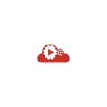 Combination of cloud and gear logo design vector Royalty Free Stock Photo