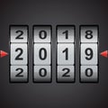 Combination, code lock numbers. Happy new year 2019