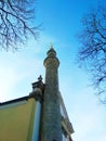 Combination of cultures, Rome Catholic Cathedral and Turkish minaret, Kamenets-Podolsky, Ukraine