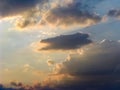 A Combination of Dark and Light Clouds Formed a Mysterious Relief Picture High in The Sky