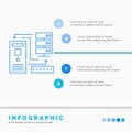 Combination, data, database, electronic, information Infographics Template for Website and Presentation. Line Blue icon