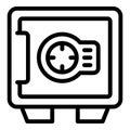 Combination deposit box icon outline vector. Gold security