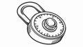 Combination Dial Padlock, Secure Lock Mechanism Vector Design Generative AI Royalty Free Stock Photo