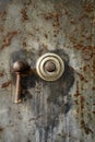 Combination dial on rusted old safe Royalty Free Stock Photo