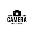 Combination of a house and a camera logo, good for any business who related with a houses or photography