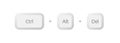 Combination of keyboard buttons Ctrl Alt Del Royalty Free Stock Photo