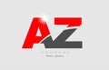 combination letter az a z in grey red color alphabet for logo icon design Royalty Free Stock Photo