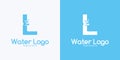 combination letter L and Water logo design concept