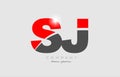 combination letter sj s j in grey red color alphabet for logo icon design Royalty Free Stock Photo