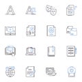 Combination line icons collection. Fusion, Blend, Integration, Mix, Meld, Amalgamation, Synthesis vector and linear