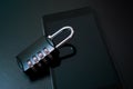 Combination Lock Leaning On A Smartphone - Mobile Phone Security Concept Royalty Free Stock Photo