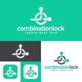 combination lock logo design.simple Modern abstract vector illustration icon style design.minimal Black and white color Royalty Free Stock Photo