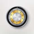 Combination Lock, Realistic Metal Vector Illustration. Safe Lock