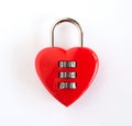 Combination lock red heart shap Royalty Free Stock Photo