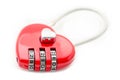 Combination lock red heart shape. Royalty Free Stock Photo