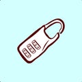 Combination lock vector art illustration Royalty Free Stock Photo