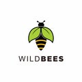 Combination logo from bee and leaf logo design concept Royalty Free Stock Photo