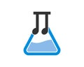 Combination music note with laboratory test tube